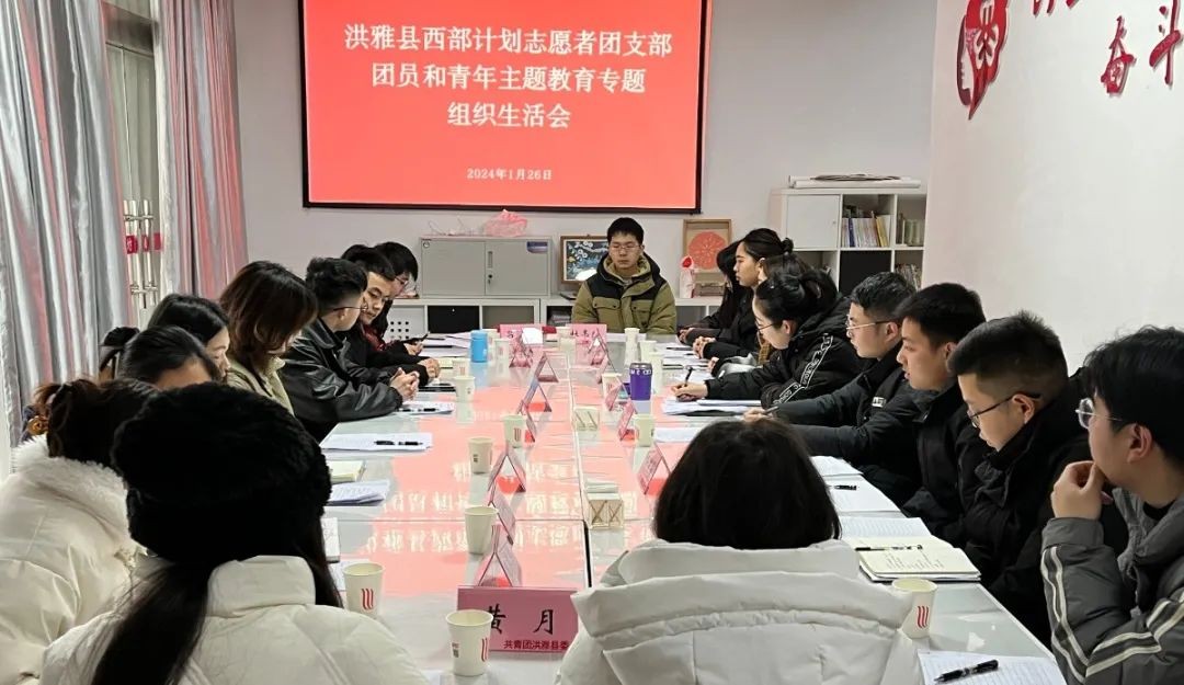 团县委召开洪雅县西部计划志愿者2023年度工作总结会暨团员和青年专题组织生活会